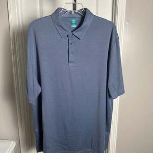IZOD Polo Shirt Mens XL Gray Diagonal Stripe Double Mercerized Country Club Golf